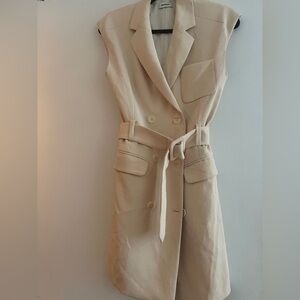 Sandro Sleeveless Beige Blazer Dress
